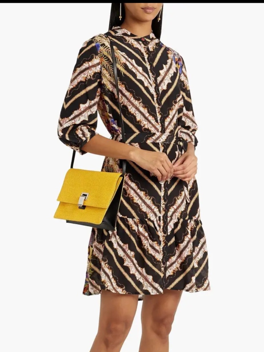 Saloni Tyra silk mini shirtdress size 4 EUC
